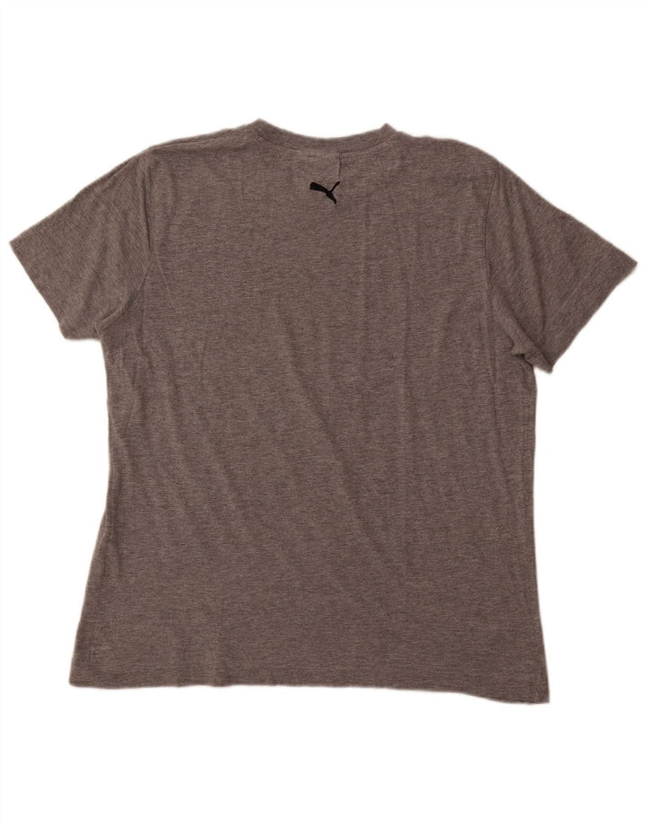 Мужская футболка с рисунком PUMA, большой серый хлопок