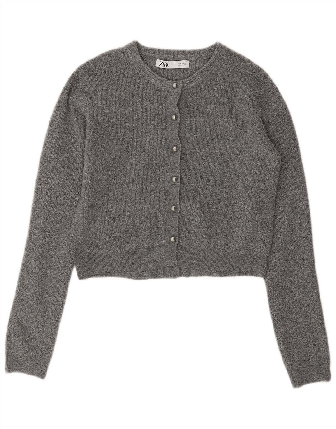 Женский укороченный кардиган Zara UK 10, маленький серый цвет