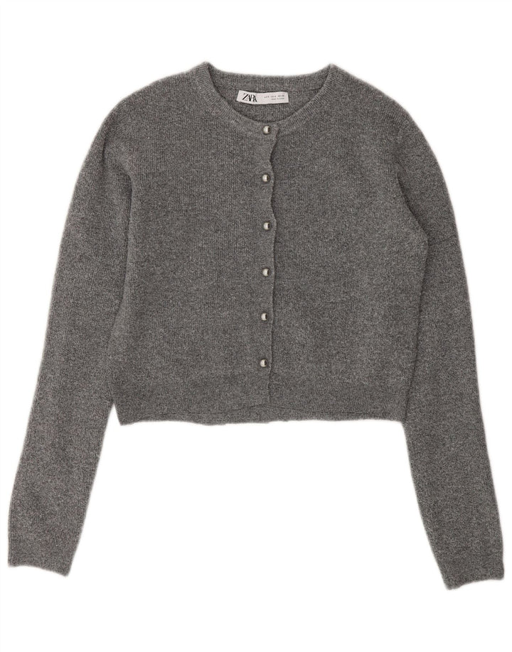Женский укороченный кардиган Zara UK 10, маленький серый цвет