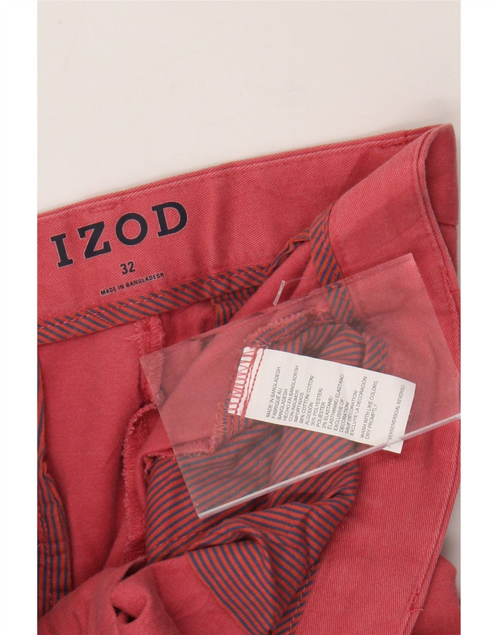 IZOD Мужские шорты чинос W32 Средний Красный Хлопок