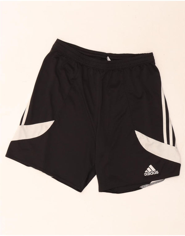 Мужские спортивные шорты Adidas Climalite, средние черные полиэстер с цветными блоками