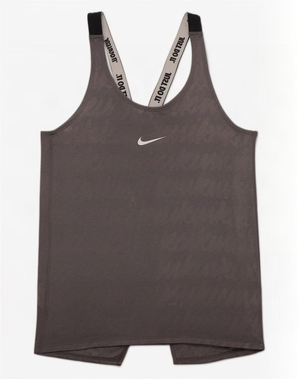 Женский жилет с графическим рисунком Nike Dri Fit UK 8, маленький серый полиэстер с цветными блоками