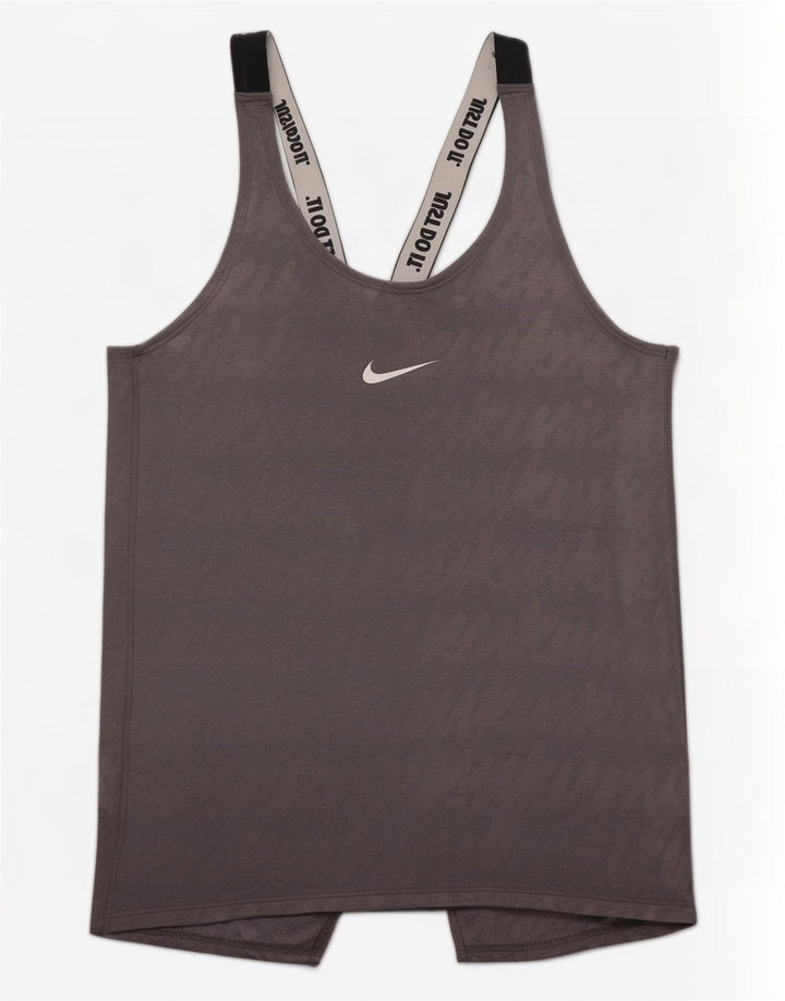 Женский жилет с графическим рисунком Nike Dri Fit UK 8, маленький серый полиэстер с цветными блоками
