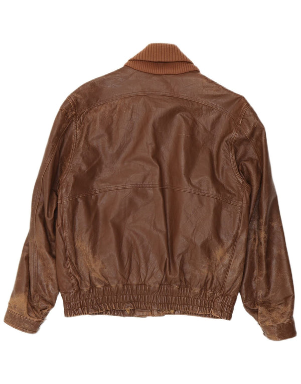 Винтажная мужская кожаная куртка IT 48 Medium Brown Leather