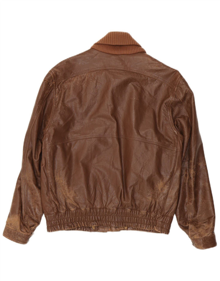 Винтажная мужская кожаная куртка IT 48 Medium Brown Leather