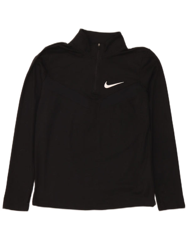 Пуловер с воротником на молнии Nike для мальчиков, спортивный костюм, топ 13–14 лет, размер XL, черный