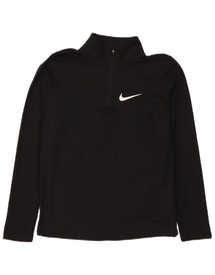 Пуловер с воротником на молнии Nike для мальчиков, спортивный костюм, топ 13–14 лет, размер XL, черный