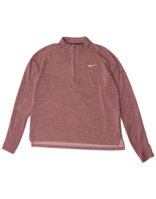Женский спортивный пуловер для бега Nike Dri Fit UK 16, большой розовый в крапинку