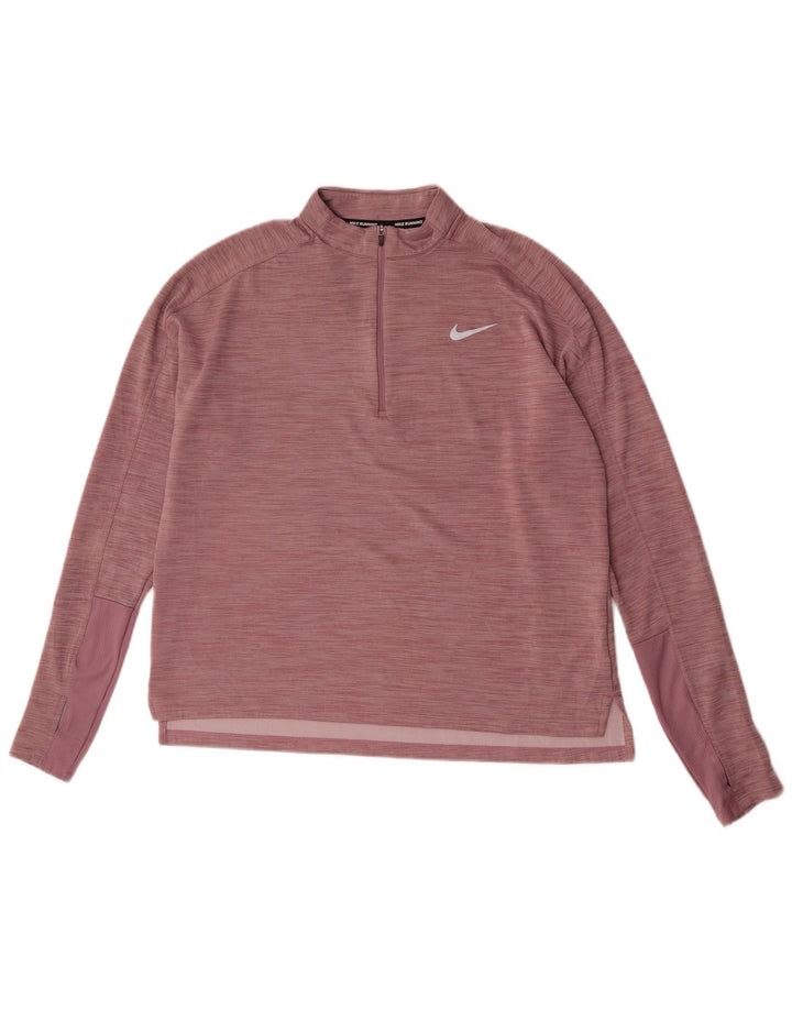 Женский спортивный пуловер для бега Nike Dri Fit UK 16, большой розовый в крапинку
