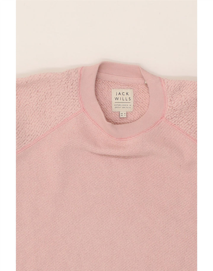 JACK WILLS Womens Sweatshirt Jumper UK 8 Small Pink Cotton Vintage Jack Wills and Second-Hand Jack Wills from Messina Hembry 