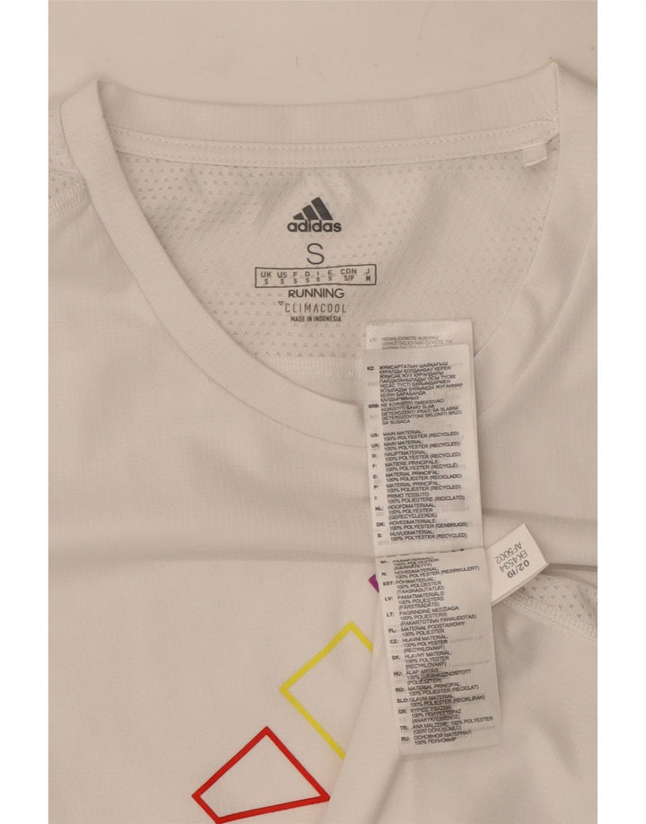 Adidas Мужская футболка для бега с графическим рисунком Верх среднего размера из белого полиэстера