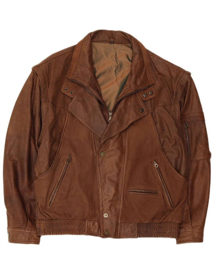 Мужская кожаная куртка Trapper UK 42 XL Коричневая