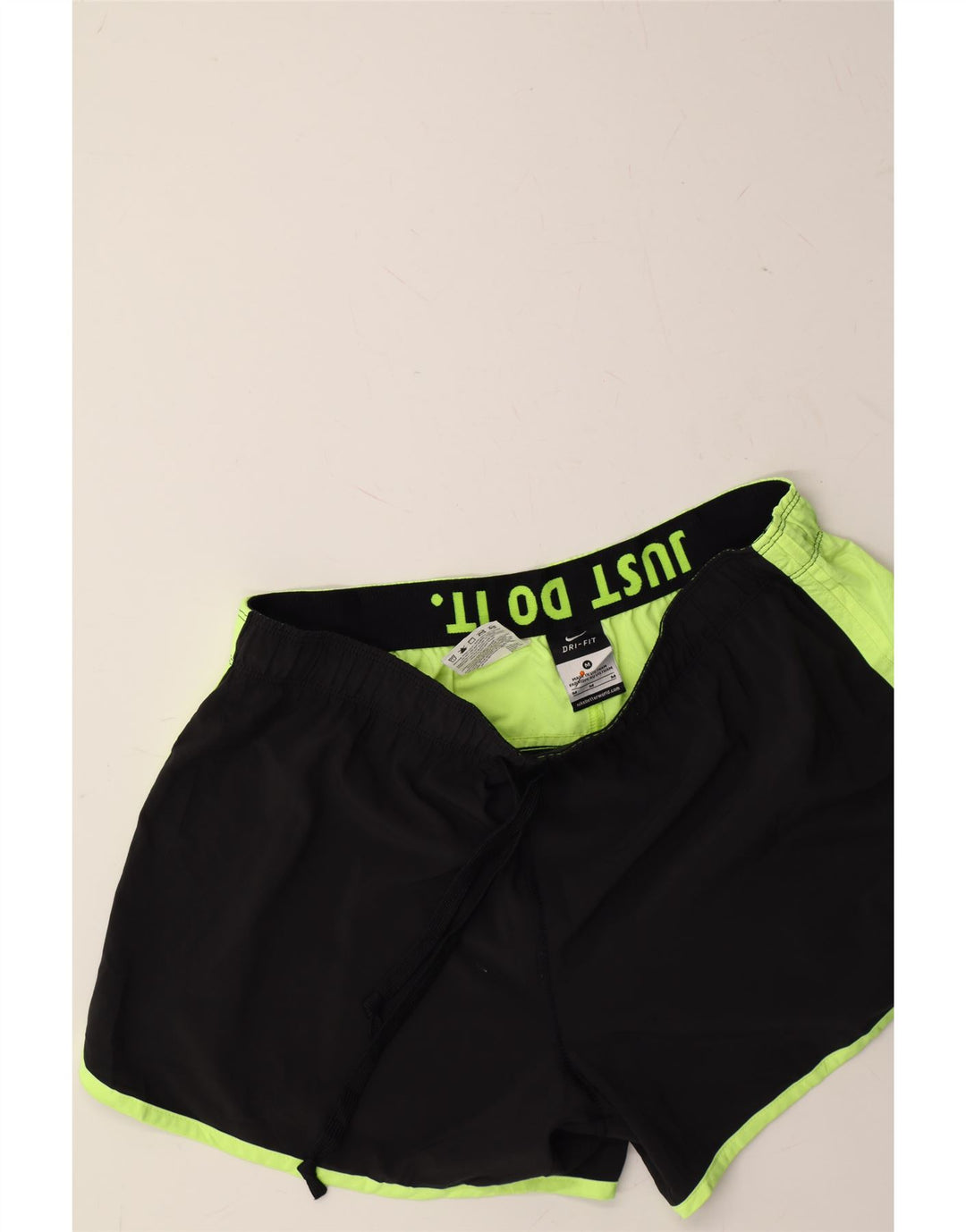 NIKE Womens Dri Fit Sport Shorts UK 14 Medium  Black Colourblock Polyester Vintage Nike and Second-Hand Nike from Messina Hembry 