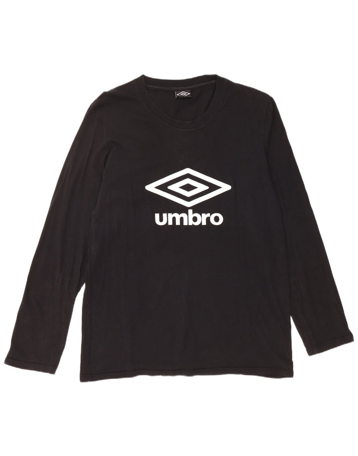 UMBRO Mens Graphic Top Long Sleeve 2XL Black Cotton