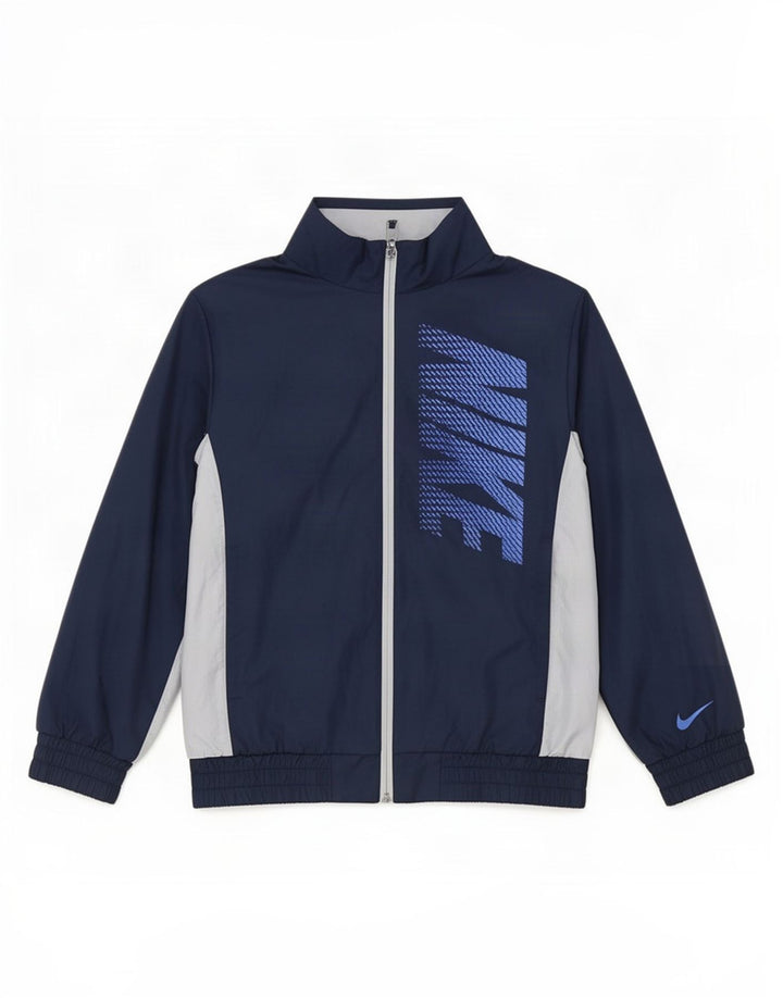 Спортивный костюм Nike для мальчиков, верхняя куртка 10–11 лет, средний темно-синий с цветными блоками