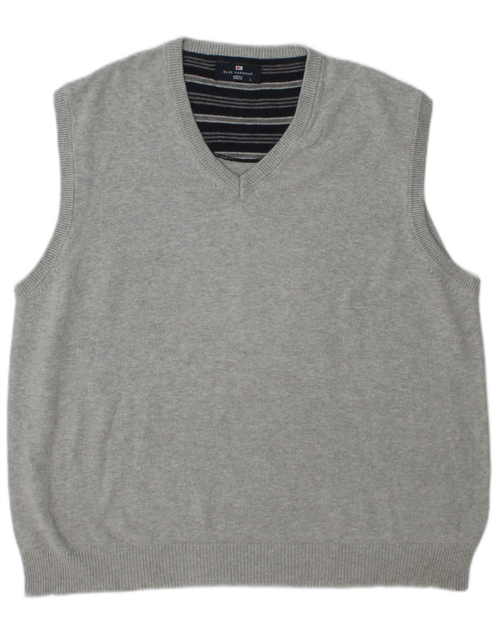 Мужская майка без рукавов Mark & Spencer Blue Harbour, большой серый хлопок