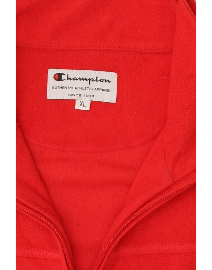 CHAMPION Womens Fleece Jacket UK 18 XL Red Polyester Vintage Champion and Second-Hand Champion from Messina Hembry 