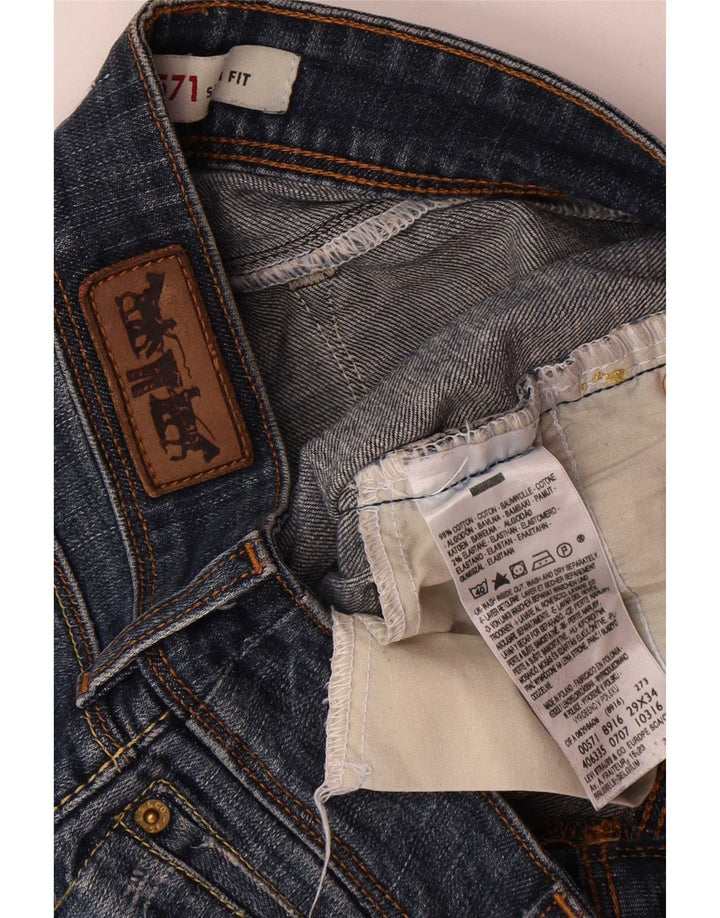 Женские узкие джинсы Levi's 571 W29 L34 синие, хлопок