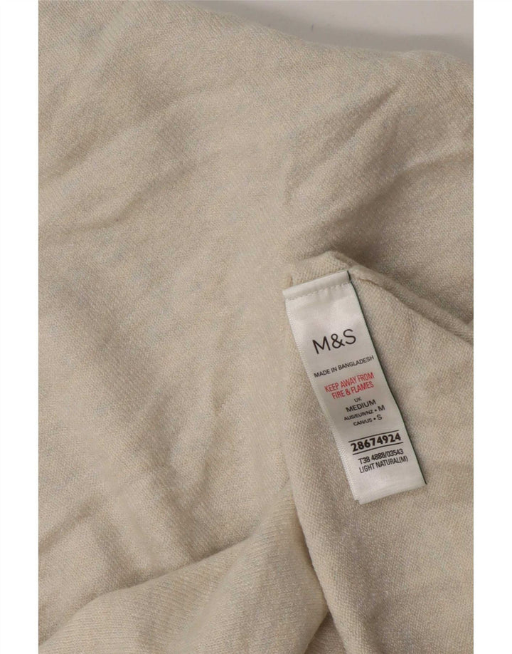 Женский джемпер с коротким рукавом Marks & Spencer UK 14, средний бежевый