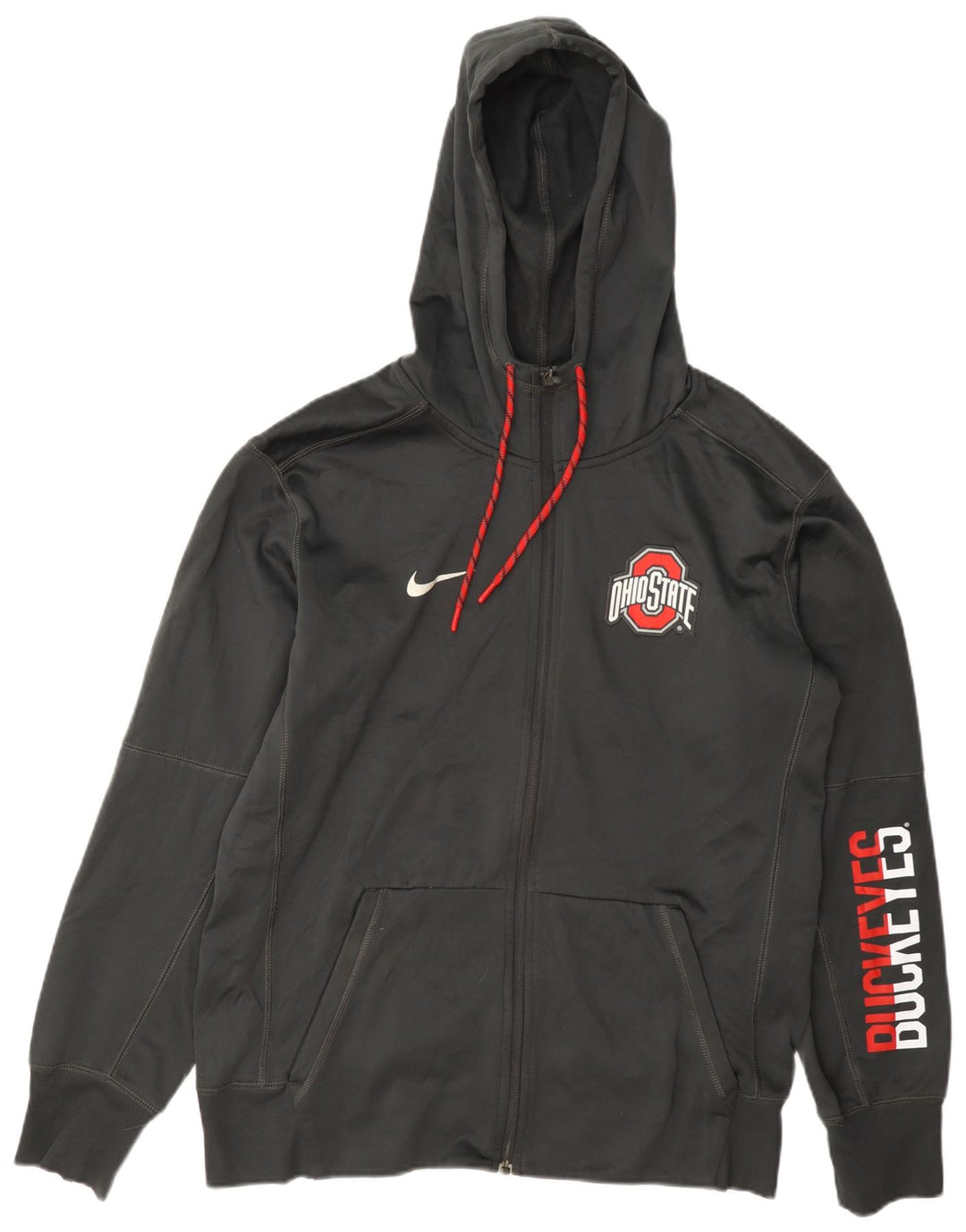 Мужской свитер с капюшоном и молнией на молнии Nike Ohio State, средний серый полиэстер