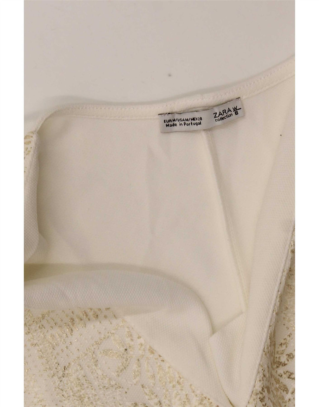 Женское платье прямого кроя Zara UK 12, средний белый с узором пейсли