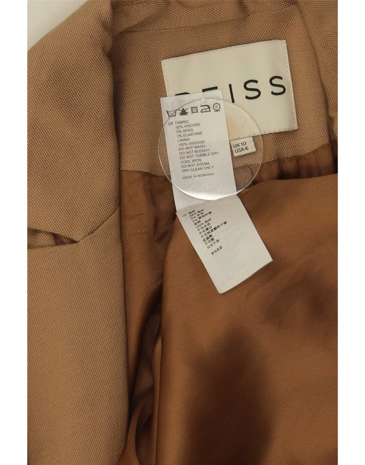 Женский пиджак Reiss на 1 пуговице UK 10, маленький, бежевый, вискоза