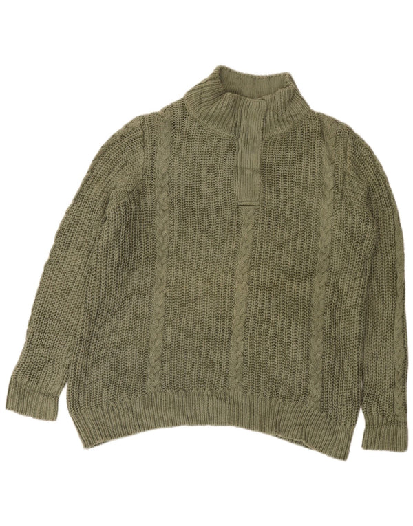 Женский джемпер свободного кроя L.L.Bean с воротником на молнии, Великобритания, 18 XL, хлопок цвета хаки