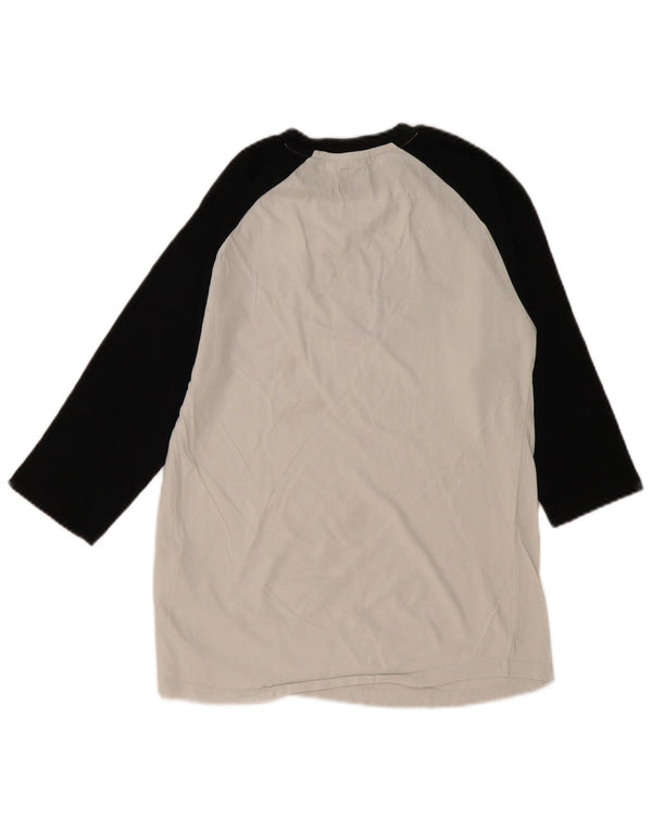 Мужской топ приталенного кроя с рисунком VANS, рукав 3/4, маленький белый, хлопок с цветными блоками