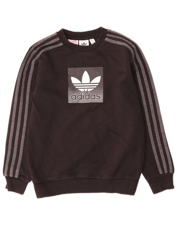 Джемпер с рисунком Adidas для мальчиков 9-10 лет, черный хлопок