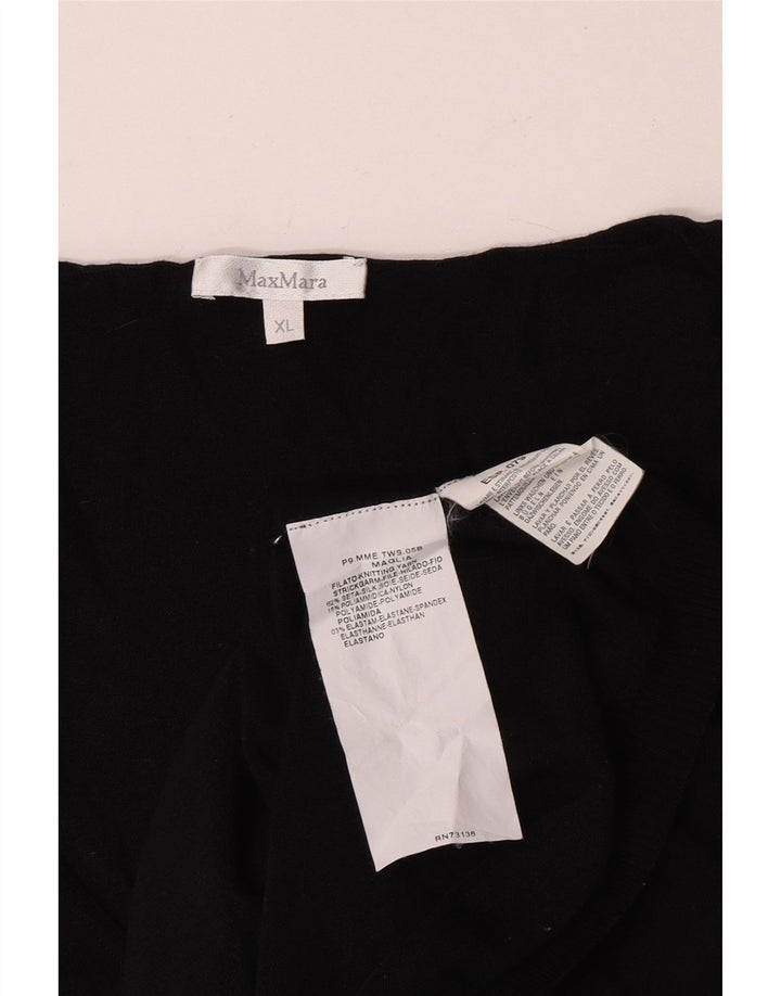 Женская блузка без рукавов Max Mara, Великобритания, 18 XL, черный шелк