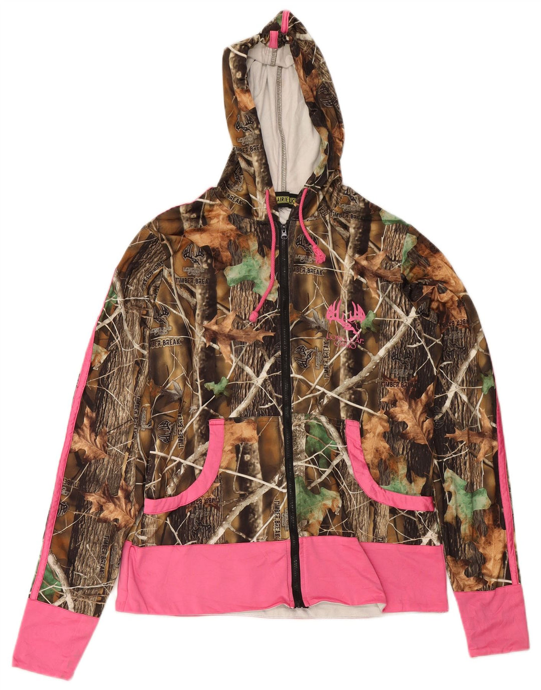 Женский свитер с капюшоном на молнии LONGLEAF CAMO UK 14, средний бежевый камуфляж