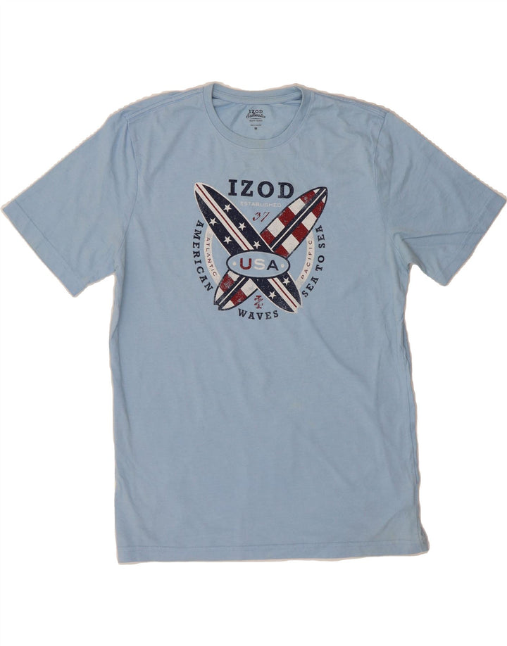 IZOD Mens Salt Water Graphic T-Shirt Top Medium Blue Cotton Vintage Izod and Second-Hand Izod from Messina Hembry 