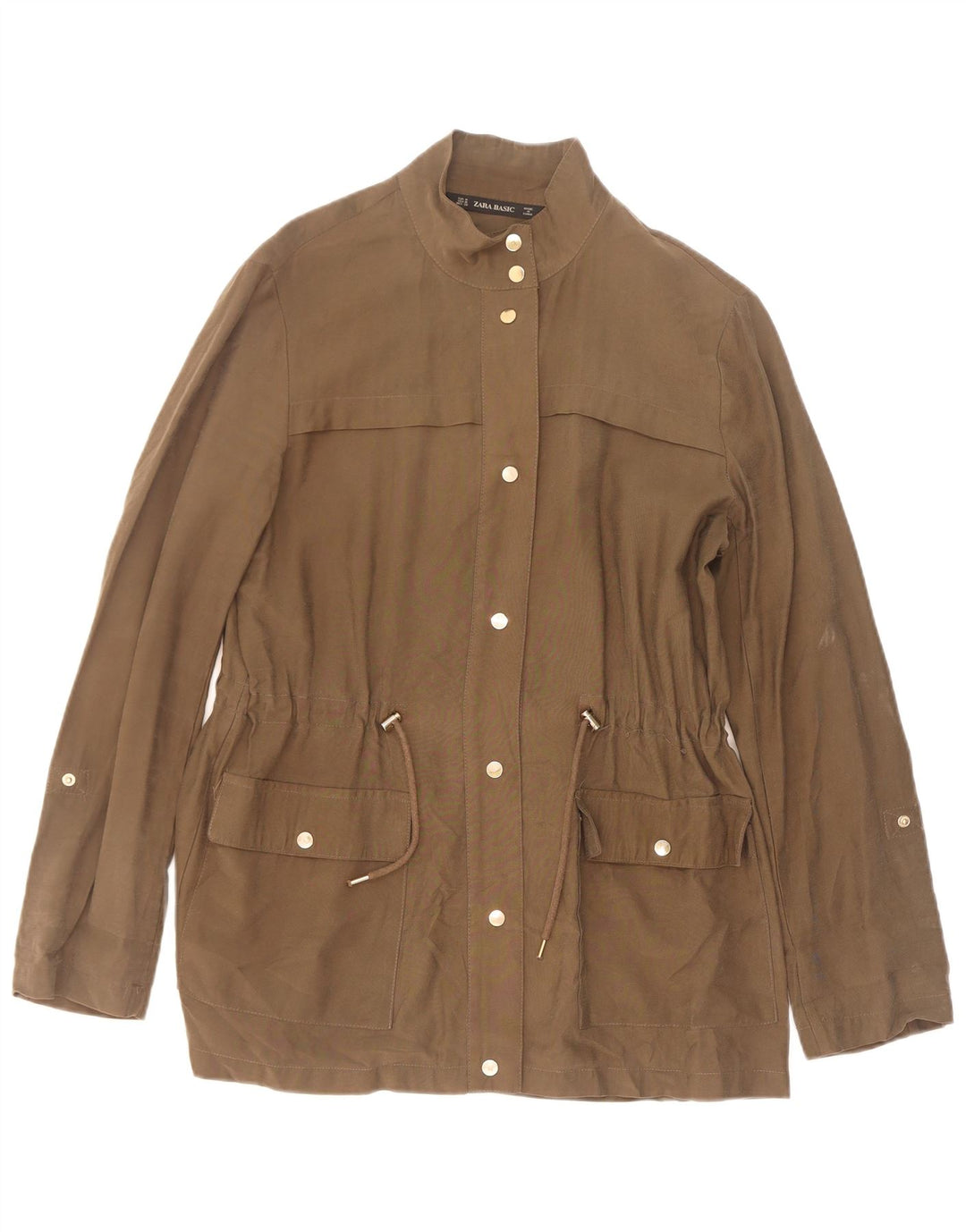 Женская куртка Zara UK 14, средний хаки, вискоза