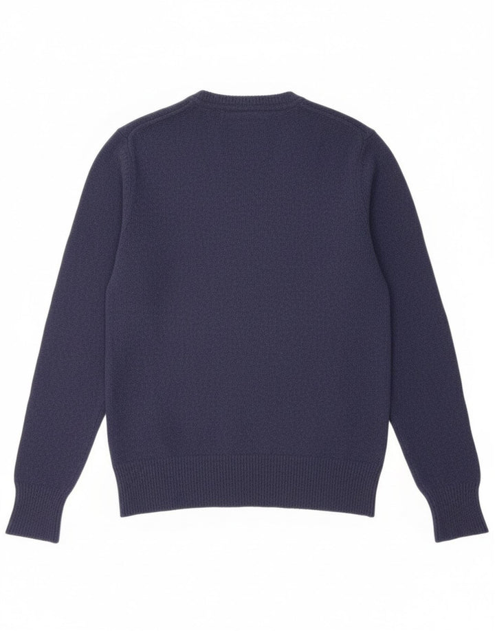 Мужской джемпер с круглым вырезом Superdry, средний темно-синий шерстяной свитер