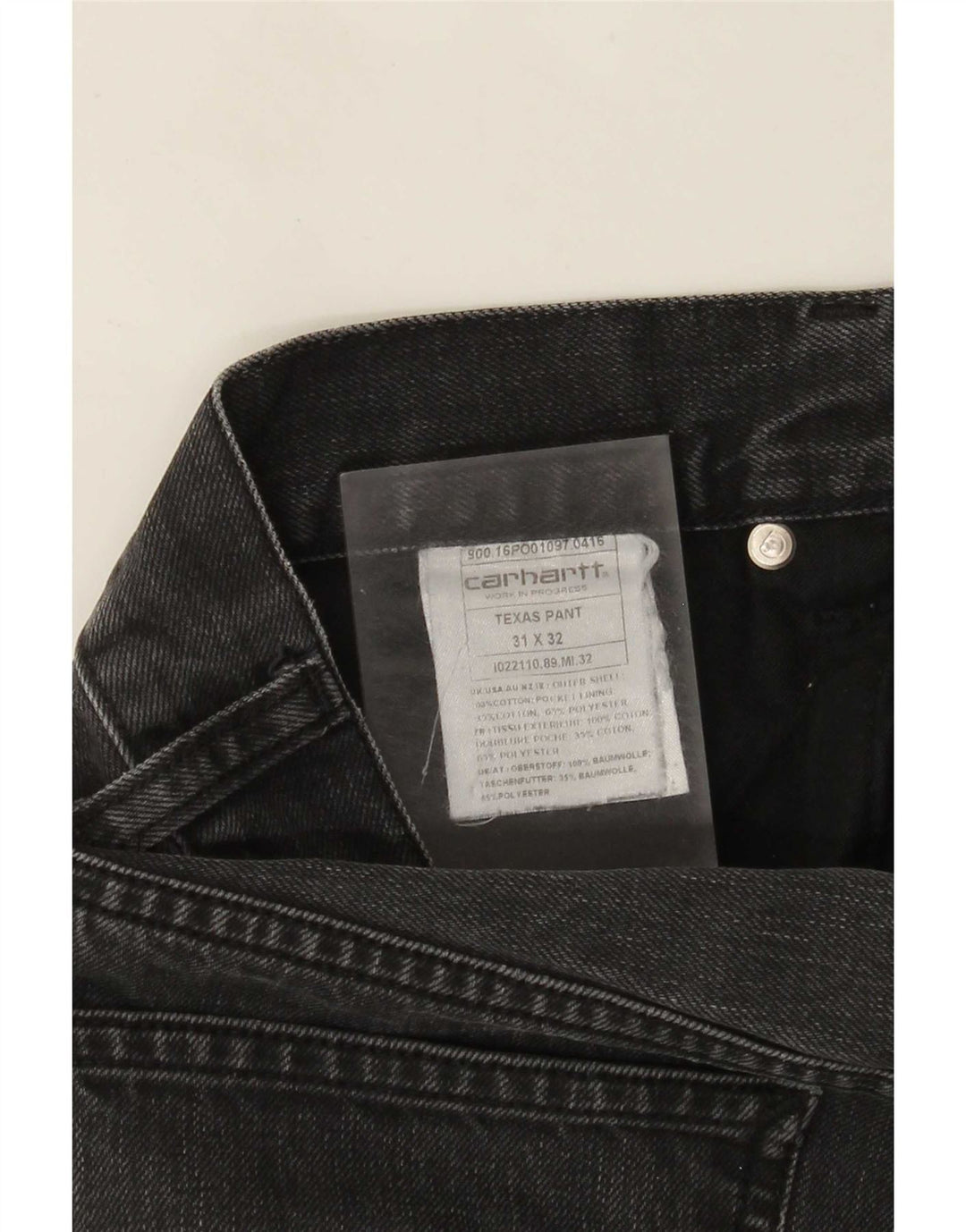 Мужские прямые джинсы Carhartt W31 L28, серый хлопок
