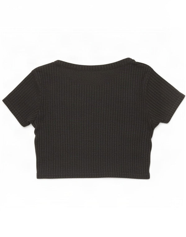 Женская укороченная футболка Topshop UK 6 XS, серый полиэстер