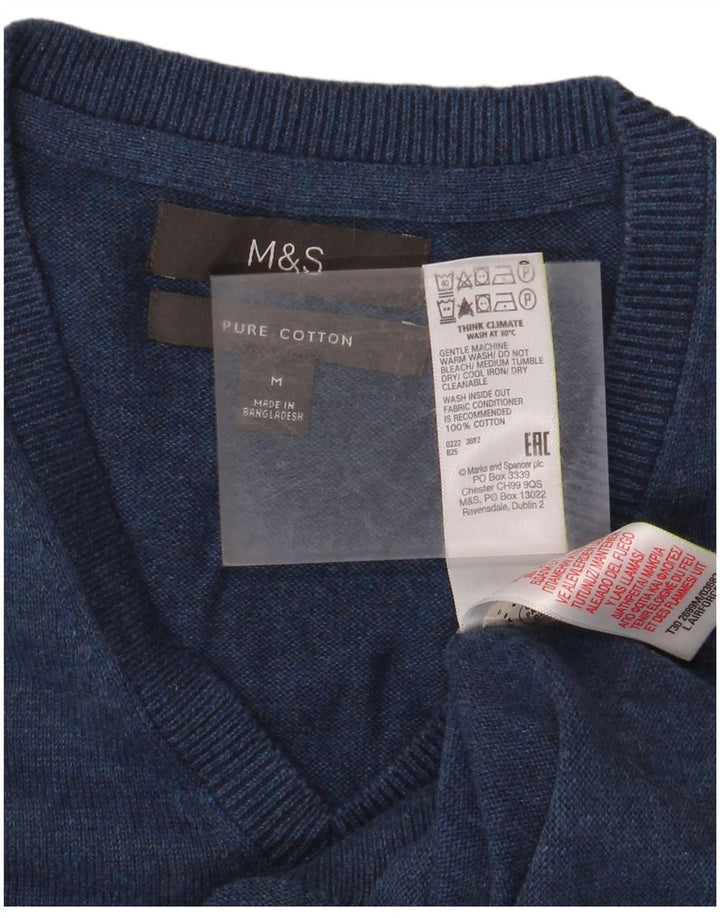 Мужская майка MARKS & SPENCER, средний темно-синий хлопок, безрукавка