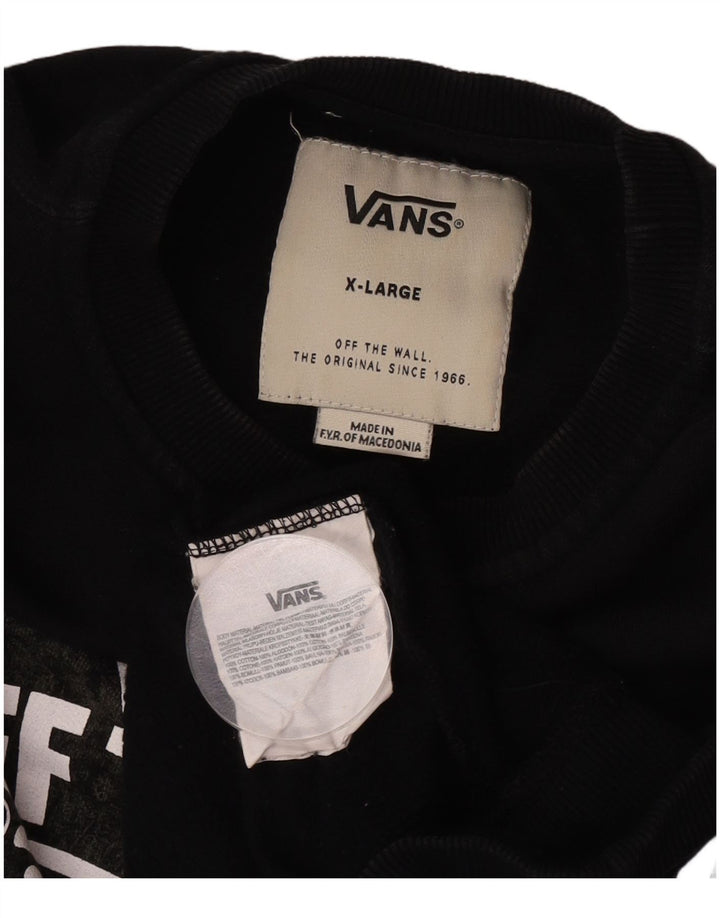 Мужской свитшот с рисунком Vans XL, черный хлопок