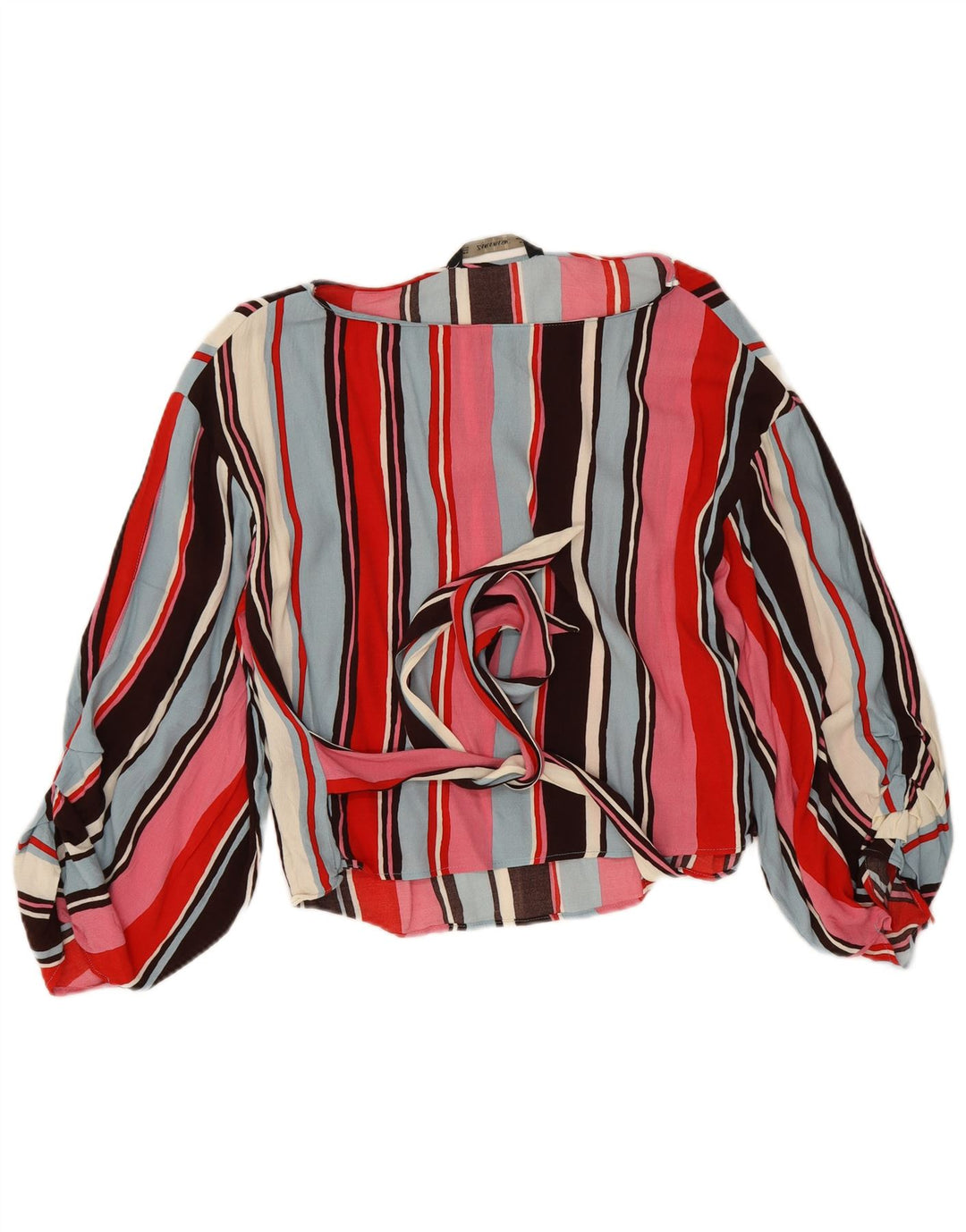 Женская укороченная блузка с длинными рукавами Zara UK 14, средние разноцветные полоски