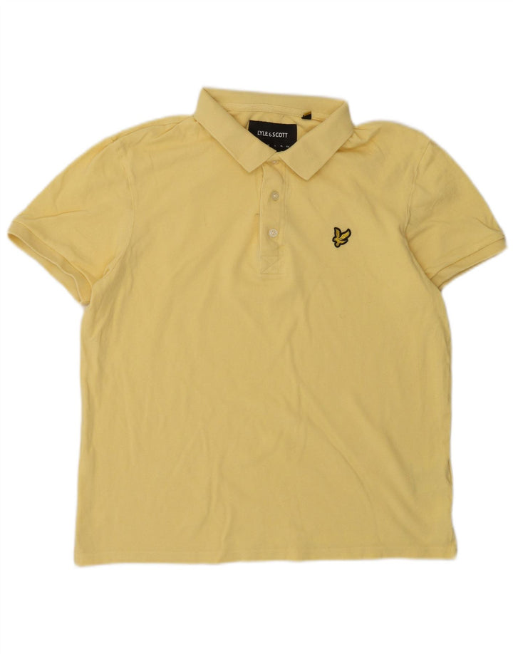 Мужская рубашка-поло Lyle & Scott из хлопка среднего желтого цвета