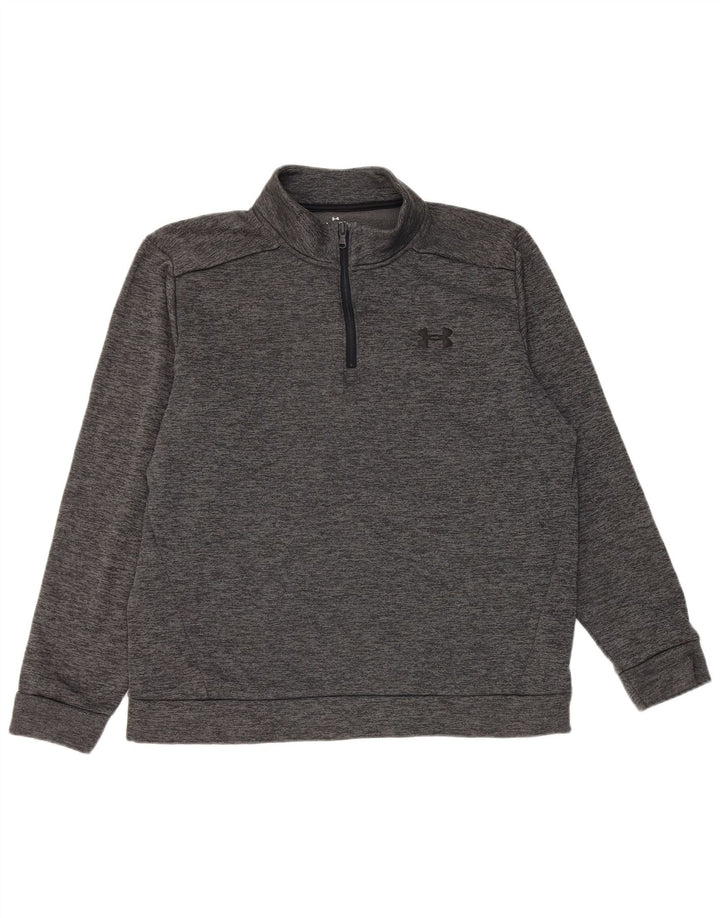Мужской свитшот с воротником на молнии Under Armour XL, серый полиэстер с крапинками