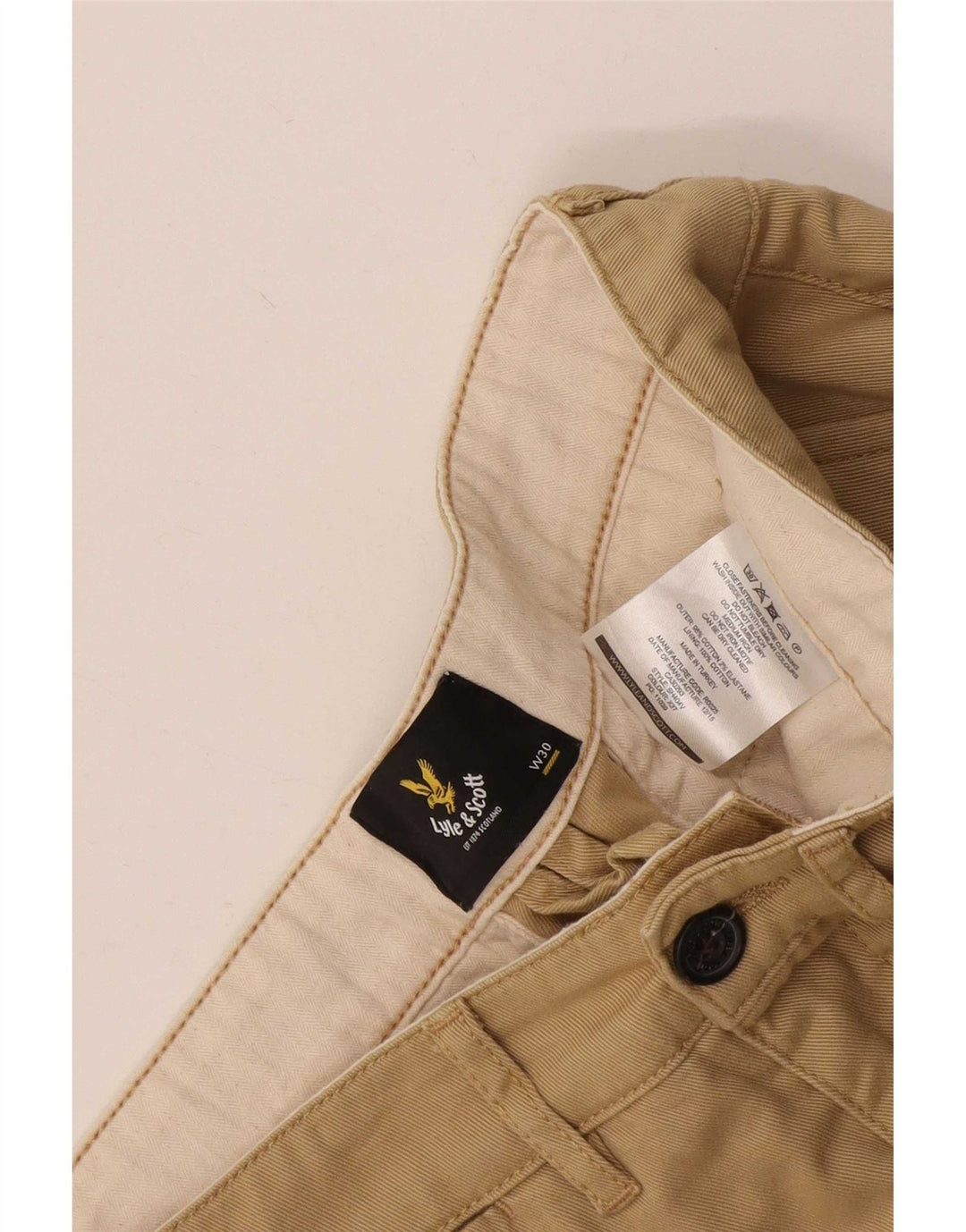 Мужские шорты чинос Lyle & Scott W30, средний бежевый, хлопок