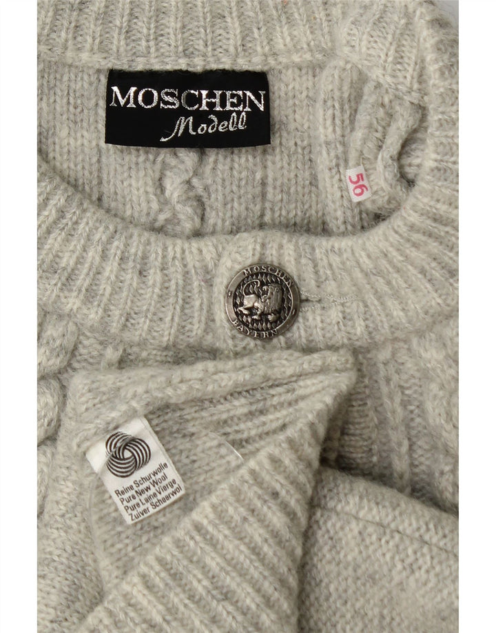 Мужской кардиган-свитер Moschen Modell среднего серого цвета, новая шерсть