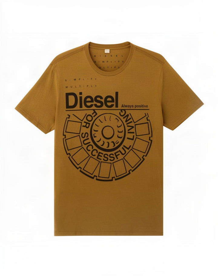 Мужская футболка Diesel с рисунком, большой коричневый хлопок