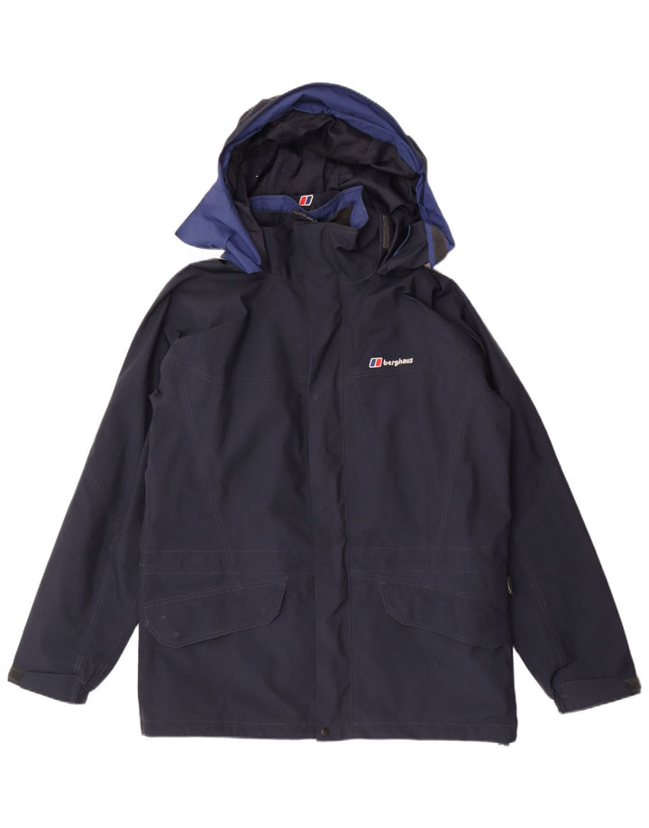 Berghaus Мужская дождевик с капюшоном UK 38 Средний Темно-Синий Полиэстер