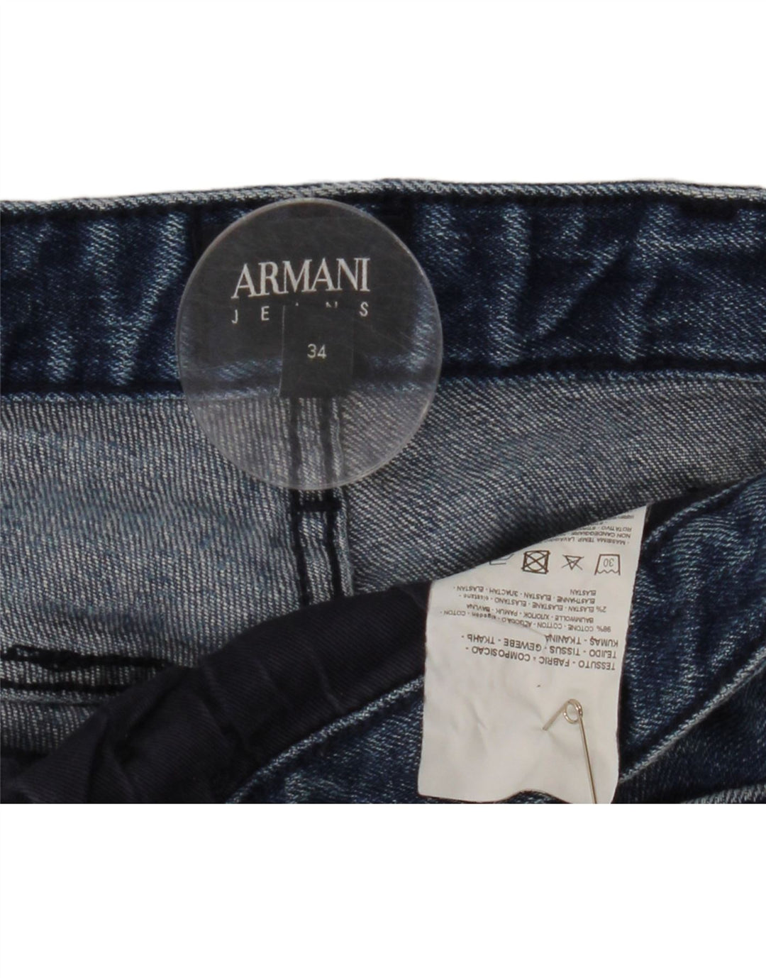 Мужские джинсы узкого кроя ARMANI W34 L32 Синие, хлопок