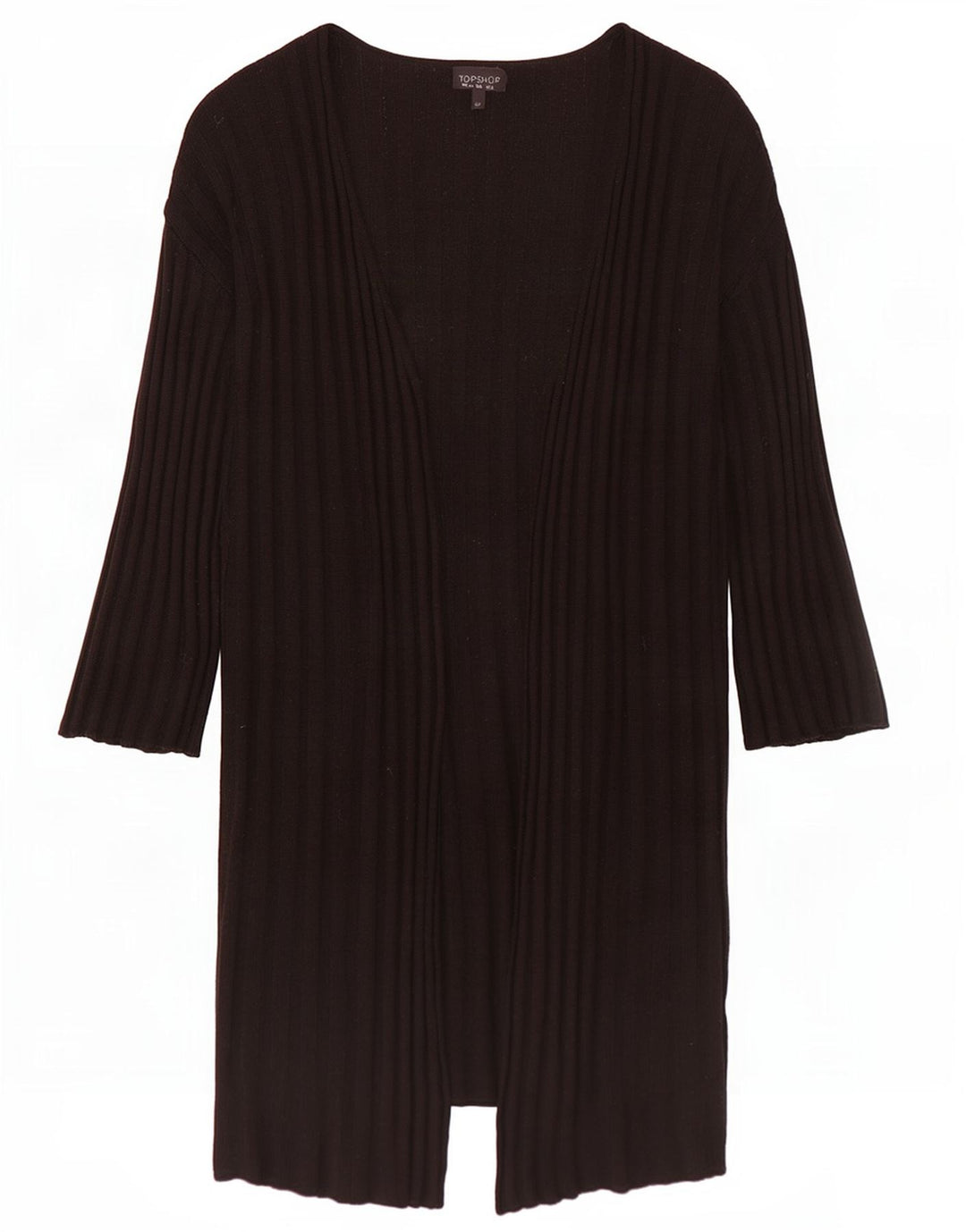 Женский длинный длинный открытый кардиган Topshop UK 10, маленький черный
