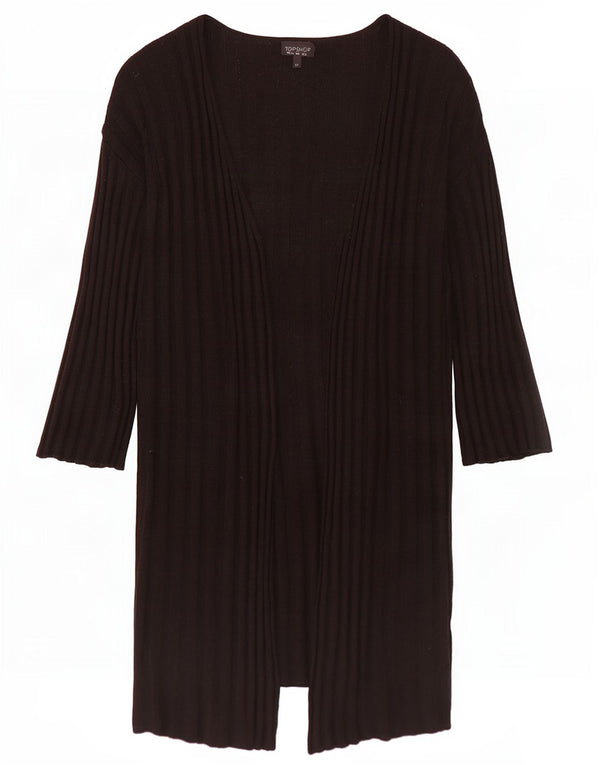 Женский длинный длинный открытый кардиган Topshop UK 10, маленький черный