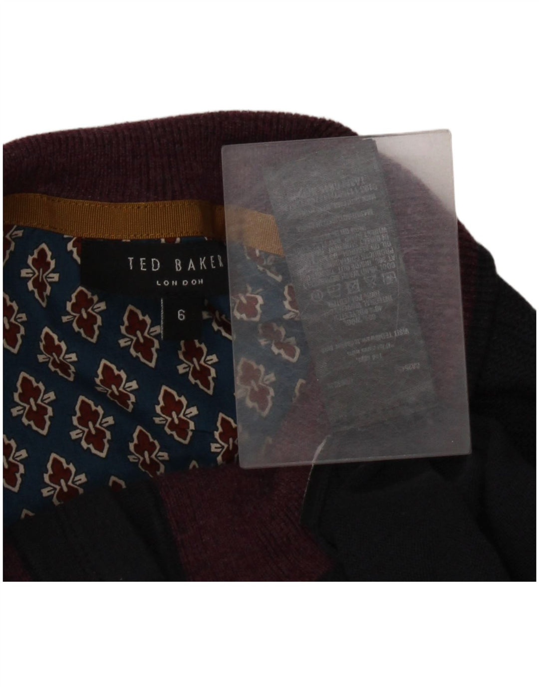 Мужской джемпер с воротником на пуговицах Ted Baker, размер 6, 2XL, темно-синий, шерсть