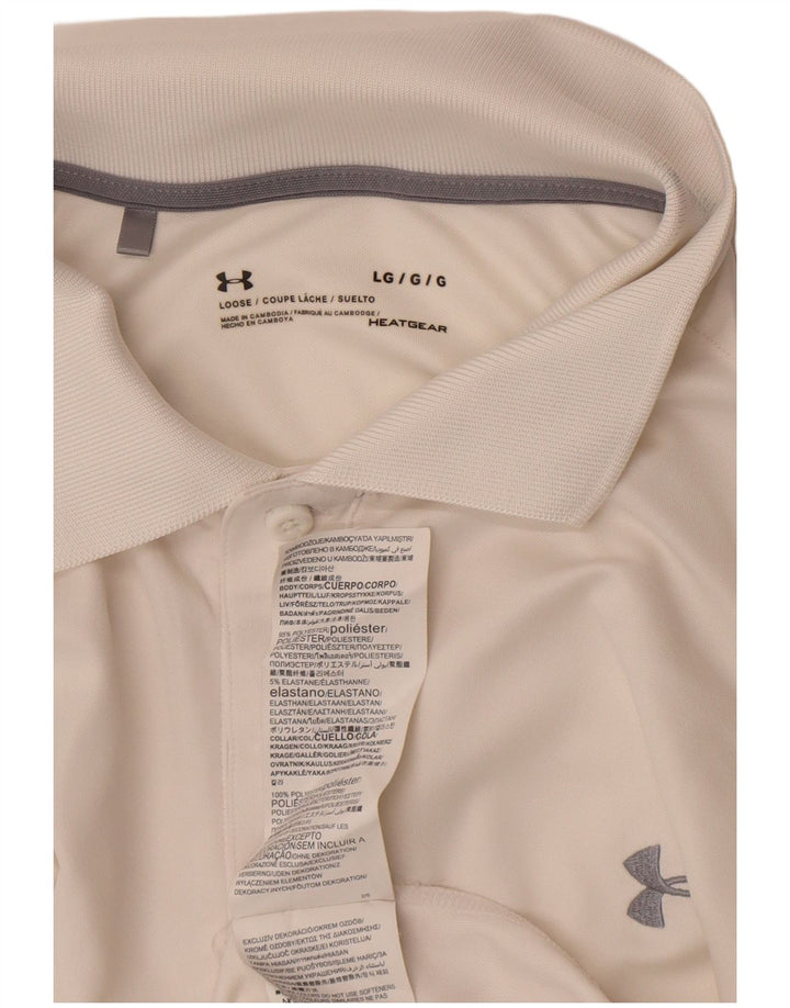 Мужская рубашка поло Under Armour Heat Gear, большой белый полиэстер
